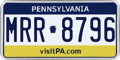 PA license plate MRR8796