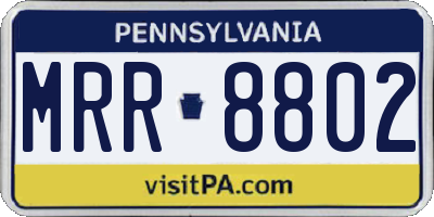 PA license plate MRR8802