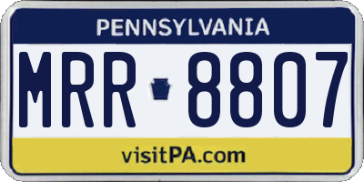 PA license plate MRR8807