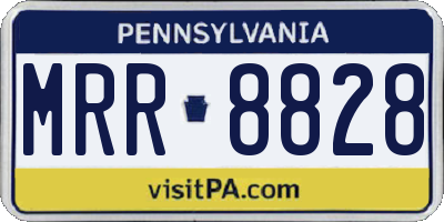 PA license plate MRR8828