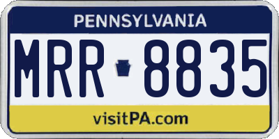 PA license plate MRR8835