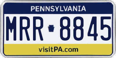 PA license plate MRR8845