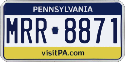 PA license plate MRR8871