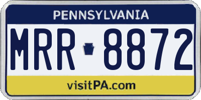 PA license plate MRR8872