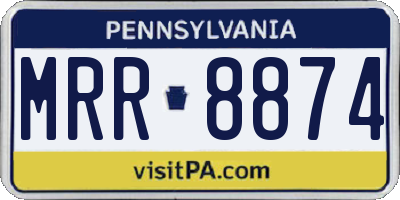 PA license plate MRR8874