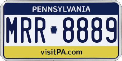 PA license plate MRR8889