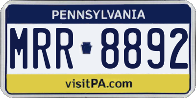 PA license plate MRR8892