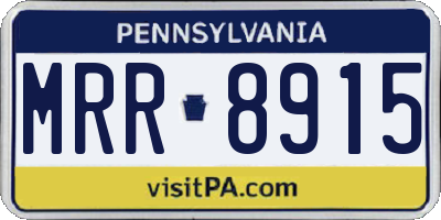 PA license plate MRR8915