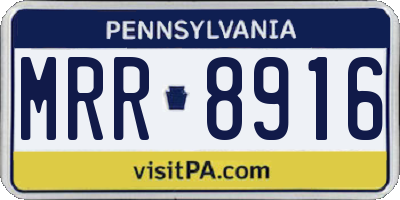PA license plate MRR8916