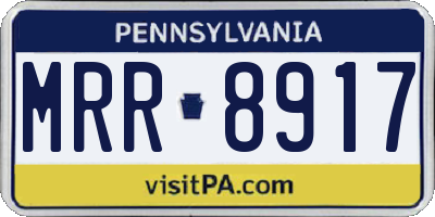 PA license plate MRR8917