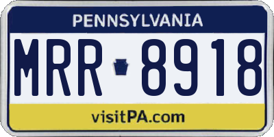 PA license plate MRR8918