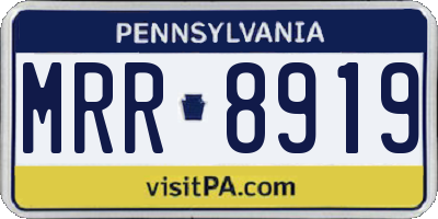 PA license plate MRR8919