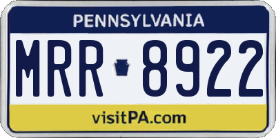 PA license plate MRR8922