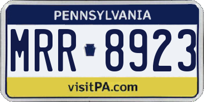 PA license plate MRR8923