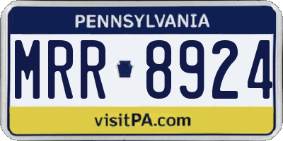 PA license plate MRR8924