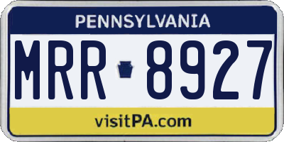PA license plate MRR8927
