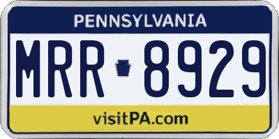 PA license plate MRR8929