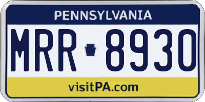 PA license plate MRR8930