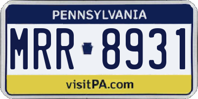 PA license plate MRR8931