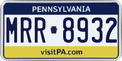 PA license plate MRR8932
