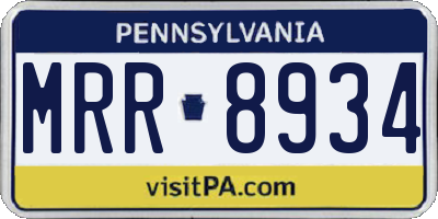 PA license plate MRR8934