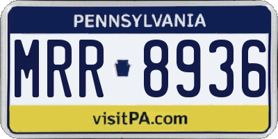 PA license plate MRR8936
