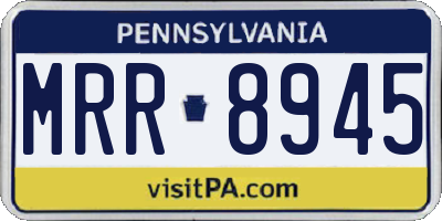 PA license plate MRR8945