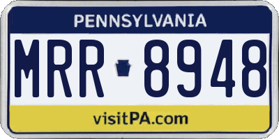 PA license plate MRR8948