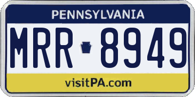 PA license plate MRR8949