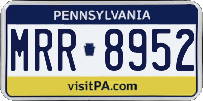 PA license plate MRR8952