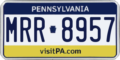PA license plate MRR8957