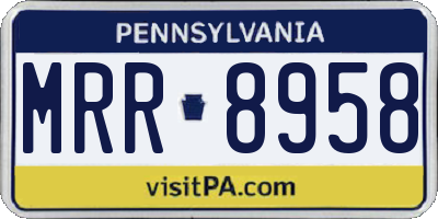 PA license plate MRR8958