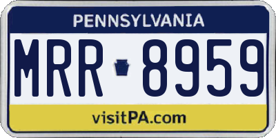 PA license plate MRR8959