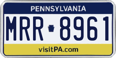 PA license plate MRR8961