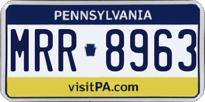 PA license plate MRR8963