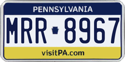 PA license plate MRR8967