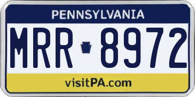 PA license plate MRR8972