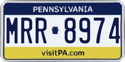 PA license plate MRR8974