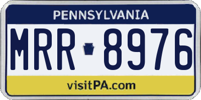 PA license plate MRR8976