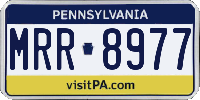 PA license plate MRR8977