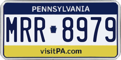 PA license plate MRR8979