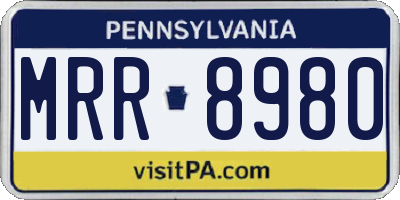 PA license plate MRR8980