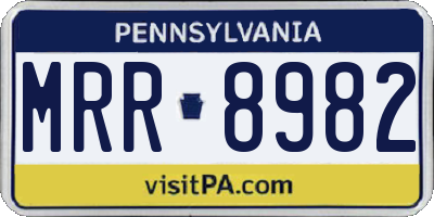 PA license plate MRR8982