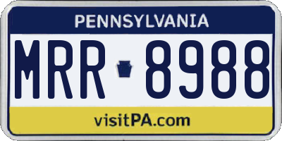 PA license plate MRR8988