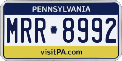 PA license plate MRR8992