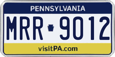PA license plate MRR9012