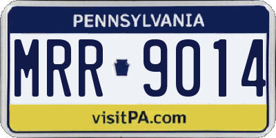 PA license plate MRR9014