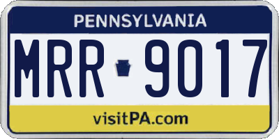 PA license plate MRR9017