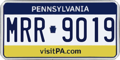 PA license plate MRR9019
