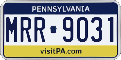 PA license plate MRR9031